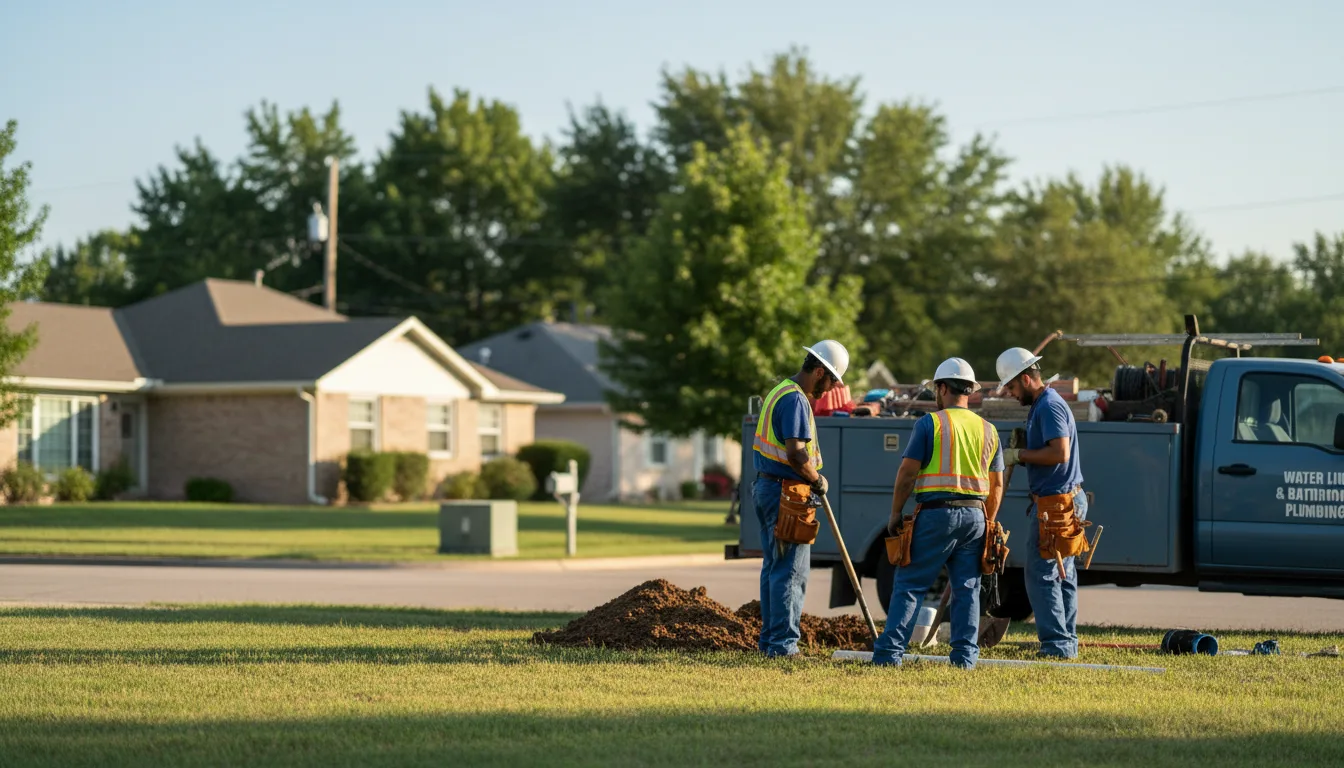 Residential water line and bathroom plumbing service in Vendor, AR